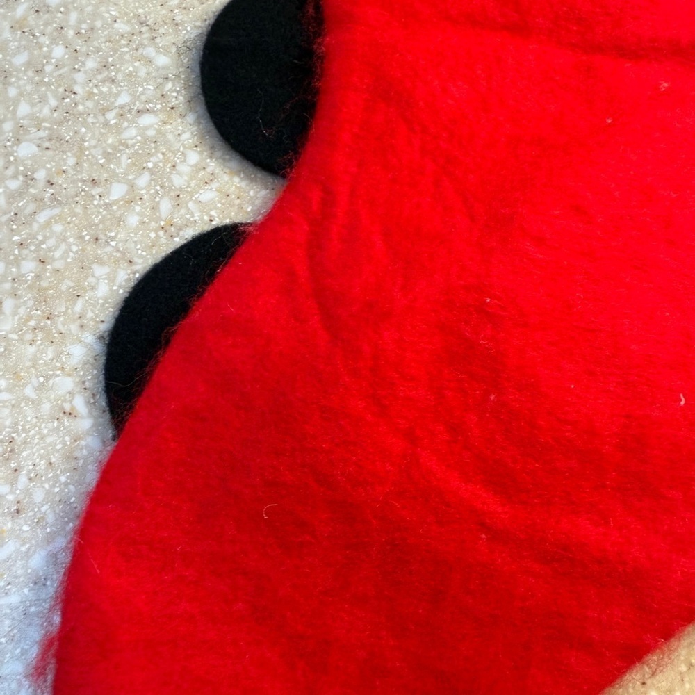 Vintage Disney Red and Green Mickey & Minnie Christmas Stocking Holiday - Picture 7 of 13